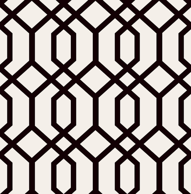 FD23270 Trellis Montauk Wallpaper in Black Beige Classic Pattern