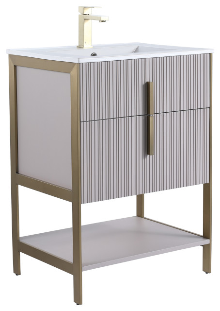 Fine Fixtures Serenity Modern bathroom vanity, Rose Gold Hardware - Contemporary - Bathroom ...