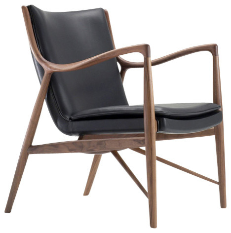 Finn Juhl Walnut and Leather Chair
