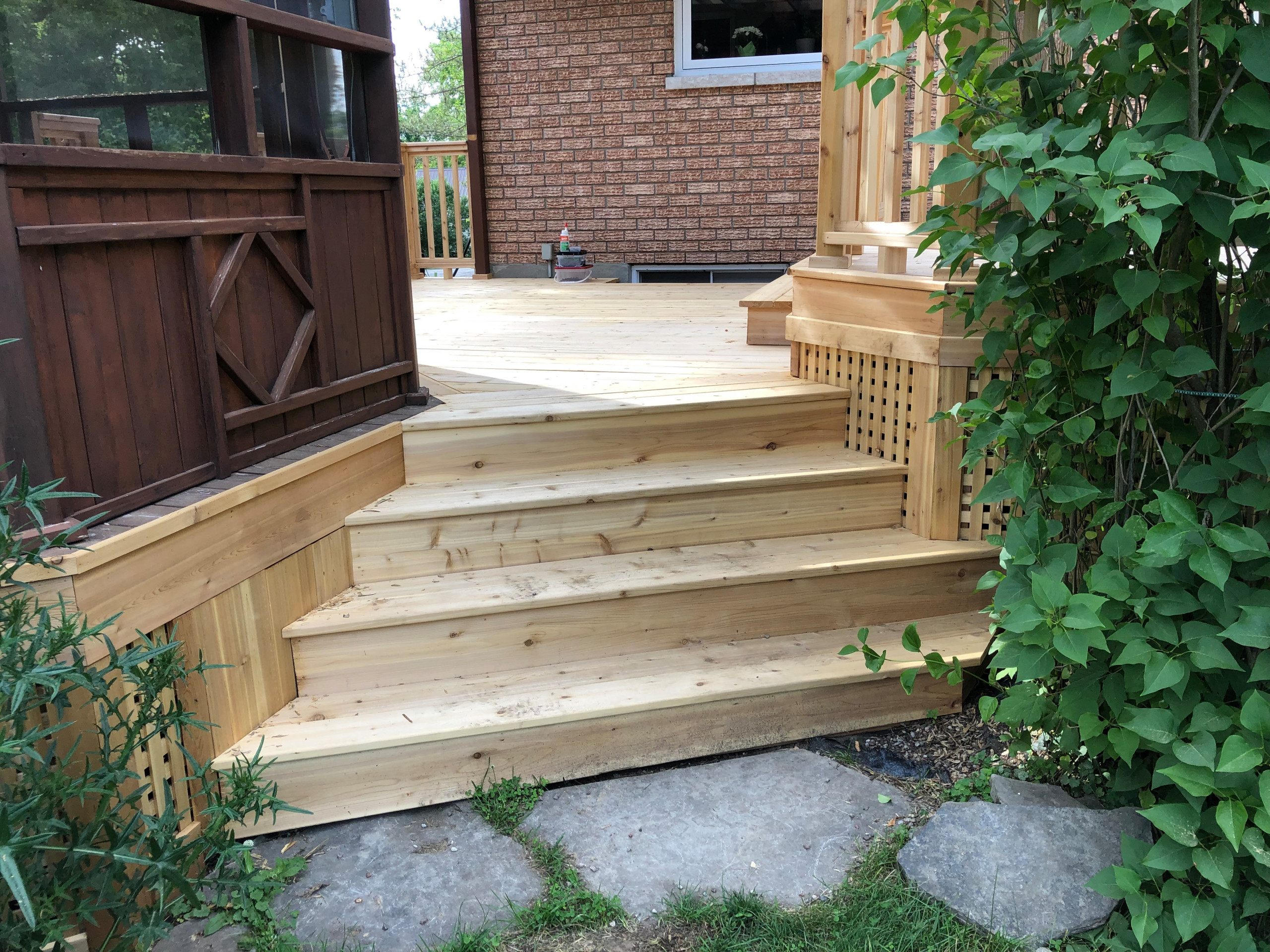 Western red cedar deck over
