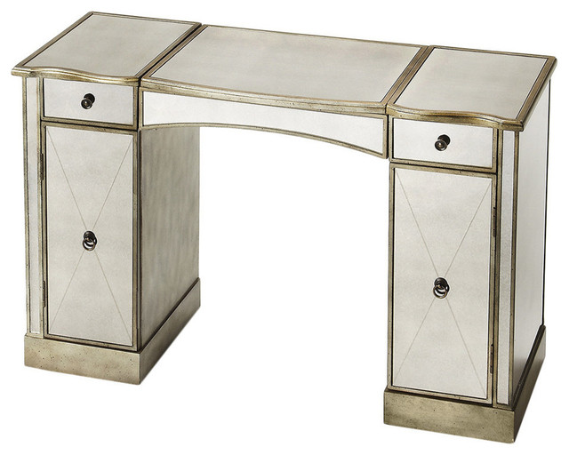 Beaumont Lane Mirrored Umbrella Stand in Pewter
