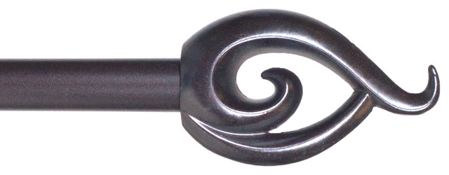 Flame Curtain Rod, Rubbed Bronze