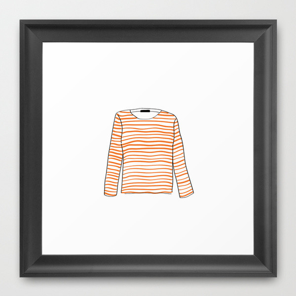 Sailor Tee Framed Art Print, Orange by Note to Self: The Print Shop