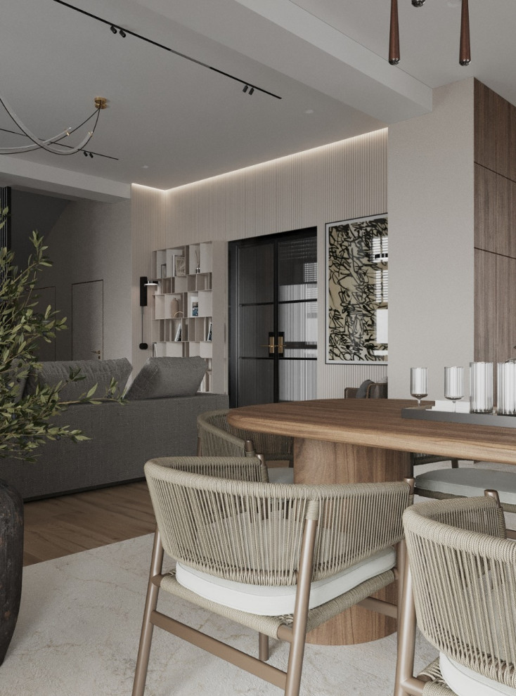 Кухня-гостиная в таунхаусе в поселке Новорижский, 277 м2