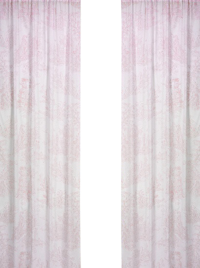 Pink Toile Window Panels (Set of 2)