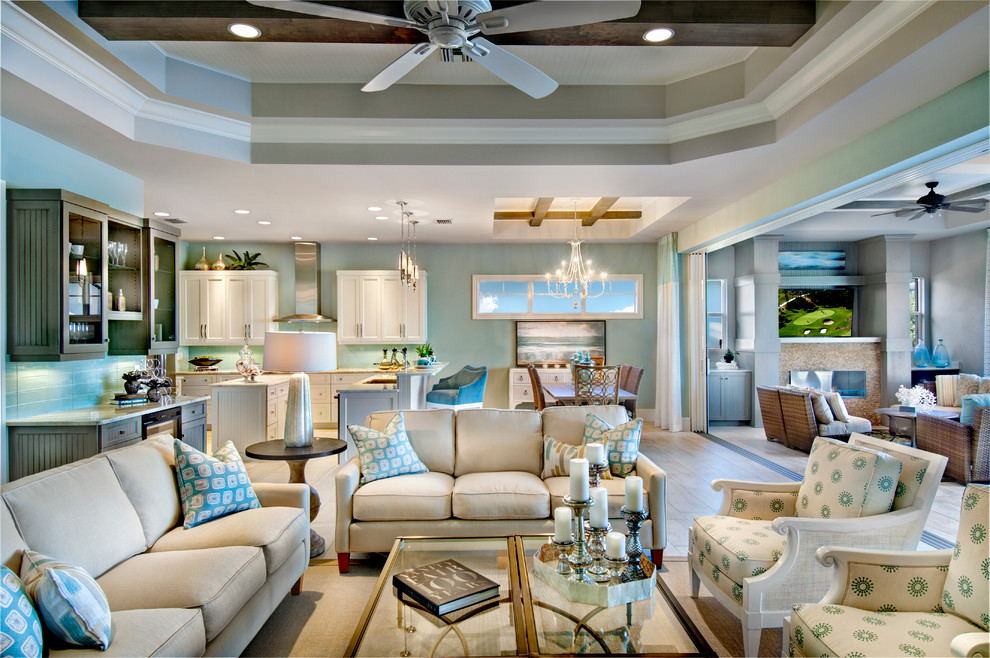 Photo of a beach style living room in Tampa.