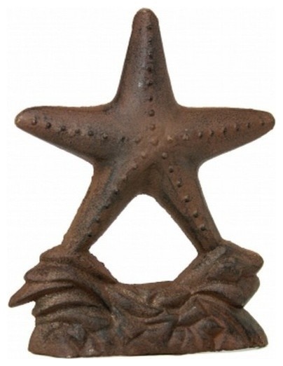 Rustic Cast Iron Starfish Door Stop 11'', Vintage Nautical Decor, Beach Livin