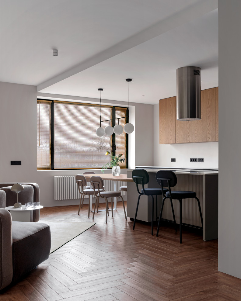 Кухня FENIX и шпон