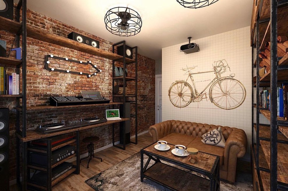 Кабинет в стиле лофт