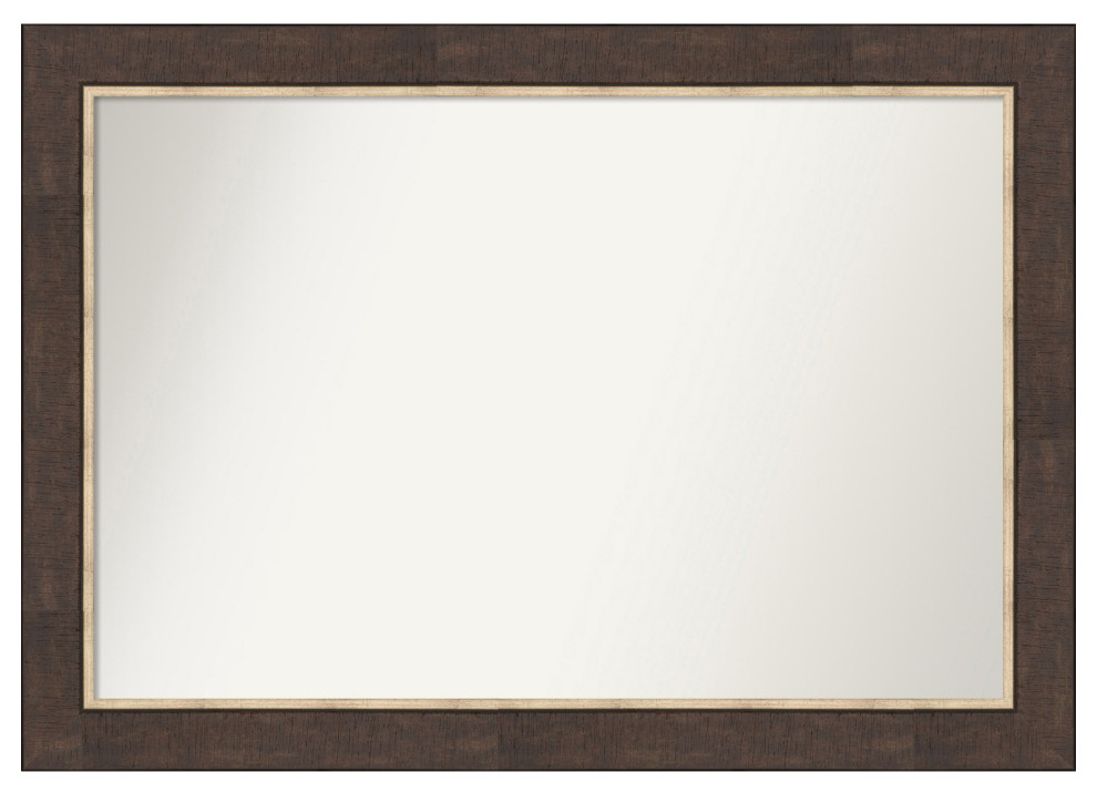 Lined Bronze Non-Beveled Wall Mirror 41x29 in.