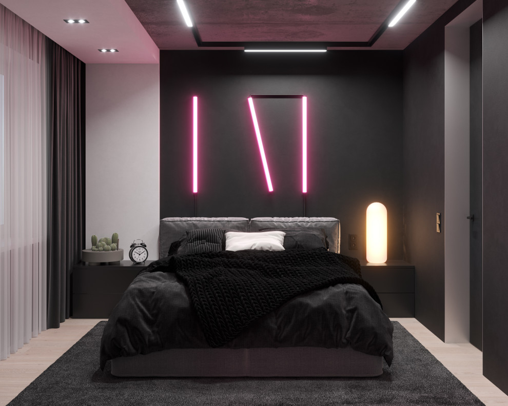 Квартира для молодого человека с разными вариантами освещения