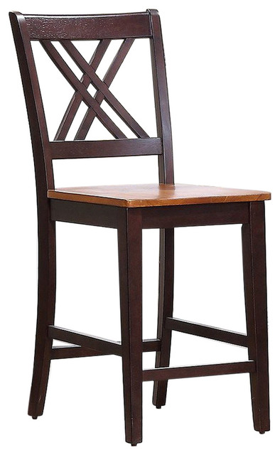 Iconic Furniture Double X-Back 24" Counter Stool, Caramel ...