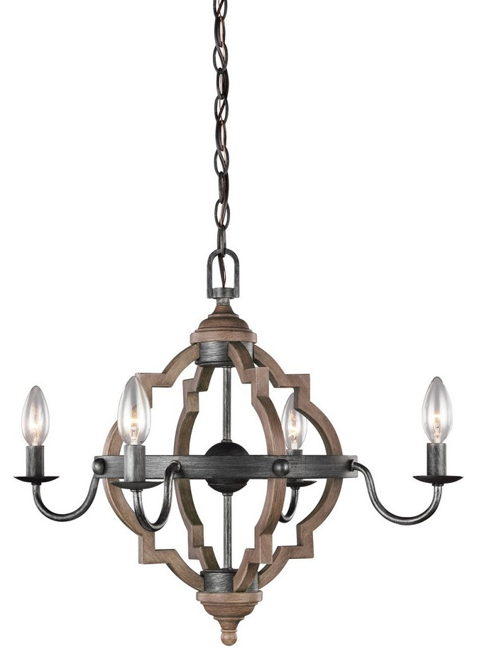 3.5W Four Light Chandelier-Stardust Finish-Incandescent Lamping Type