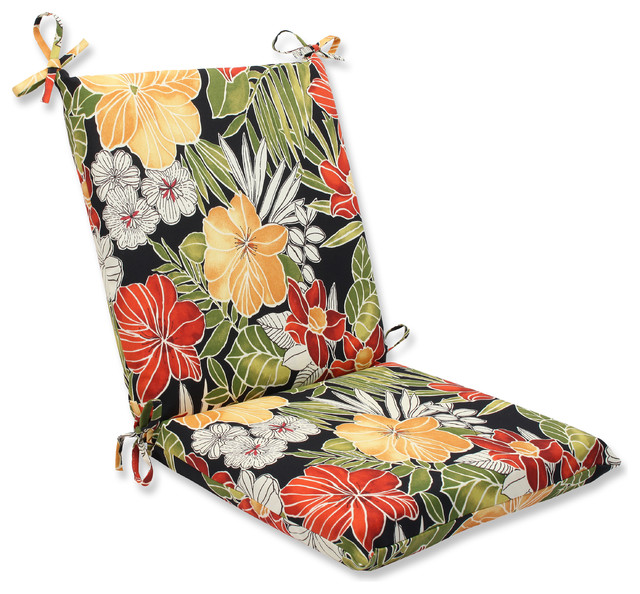 Clemens Noir Squared Corners Chair Cushion Tropical Seat Cushions