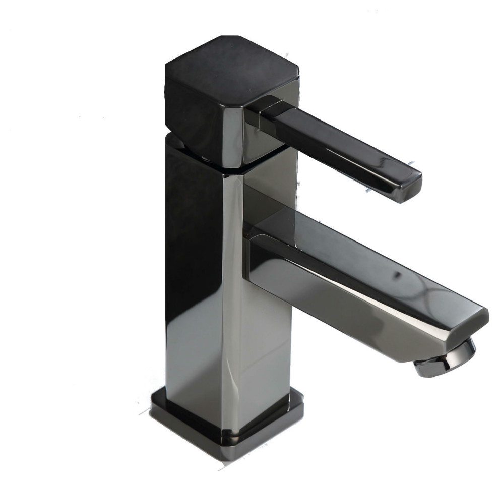 Upc Faucet With Drain-Glossy Black