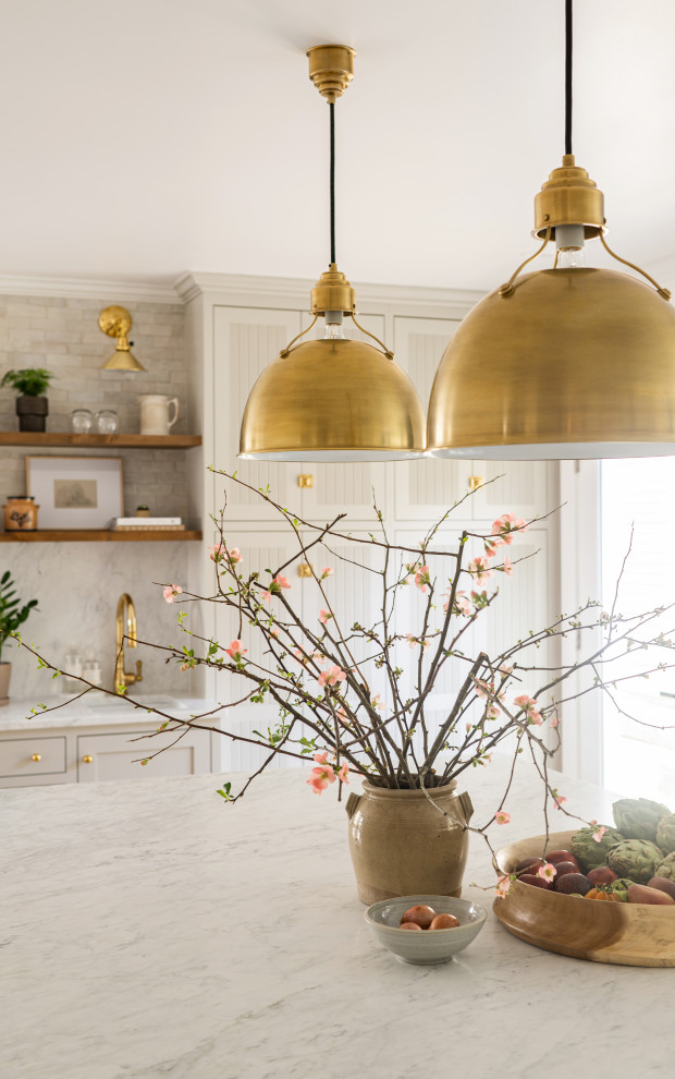 Example of a transitional kitchen design in Seattle