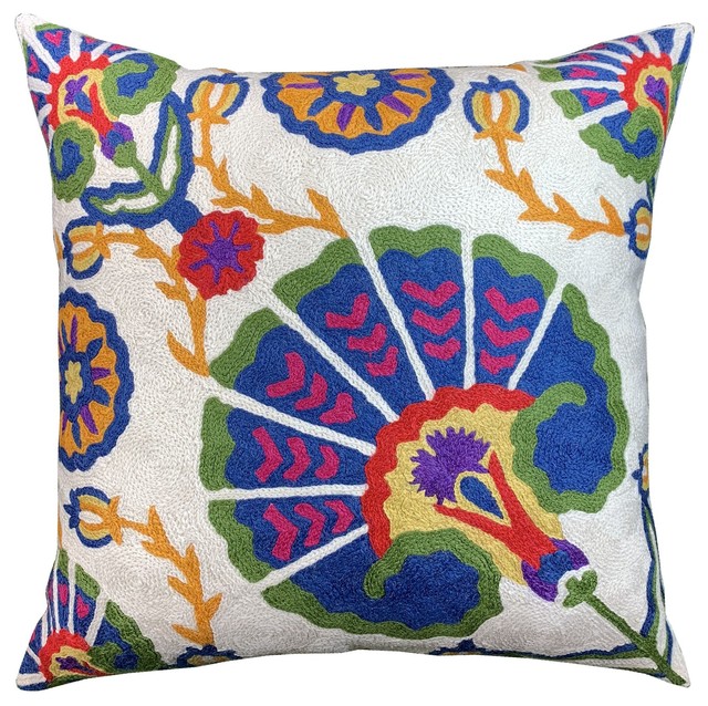Suzani Embroidered Cushion Cover 18' and 24' Size Pillow Cover Multi Pillow Case 