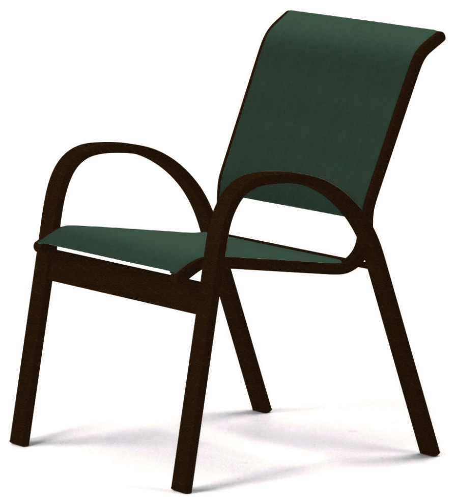 Aruba II Sling Cafe Chair, Textured Kona, Forest Green