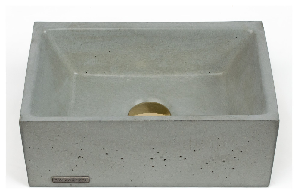Concrete Vessel Sink, Handmade, Small Rectangle Design, Modern Washbasin., Plati