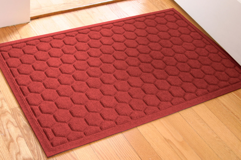 Aqua Shield 2'x3' Honeycomb Doormat, Solid Red