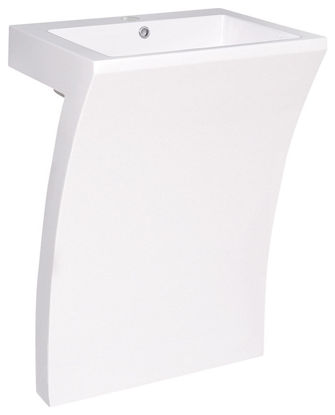 Fresca FCB5024 Quadro 22-1/2" Pedestal Bathroom Sink - White