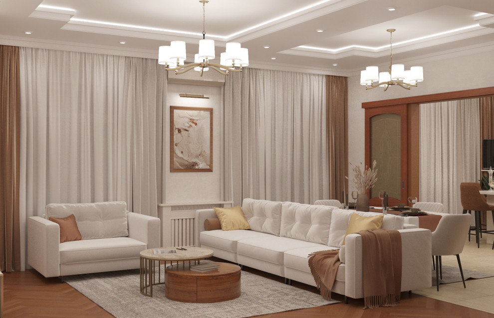 Интерьер гостиной загородного дома