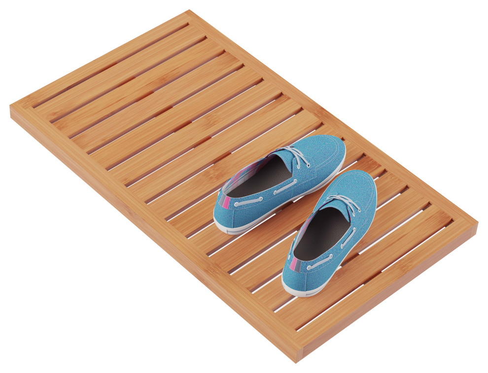 Bamboo Bathroom Mat Eco-Friendly Non-Slip Design Mat - Asian - Bath ...