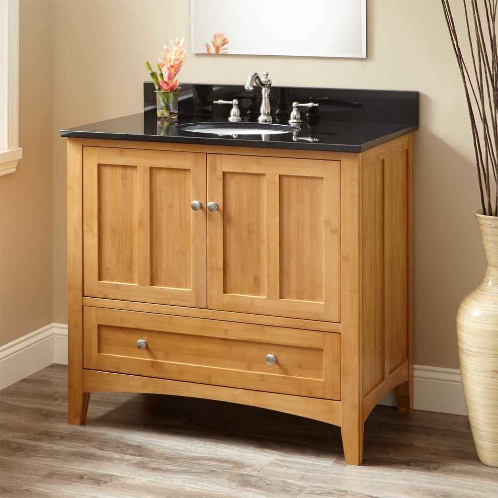 36" Evelyn Bamboo Vanity For Undermount Sink