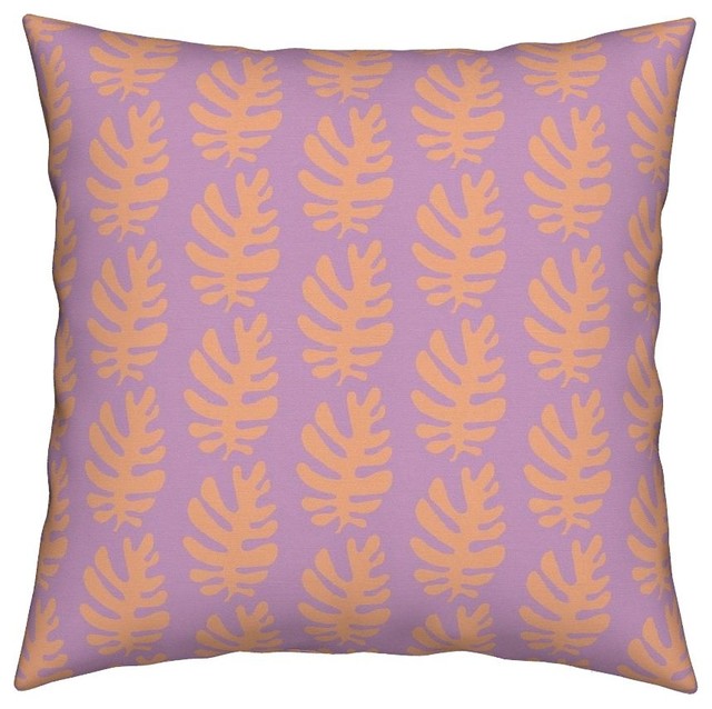 Tropical Matisse Inspired Orange Purple Nature Throw Pillow