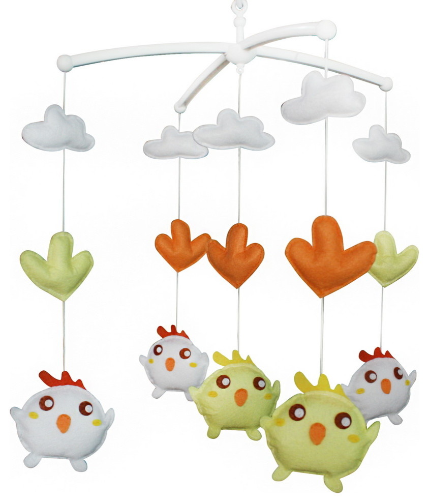 Musical Unisex Baby Crib Mobile Cute Musical Mobile Handmade Toy Modern Baby Mobiles By Blancho Bedding