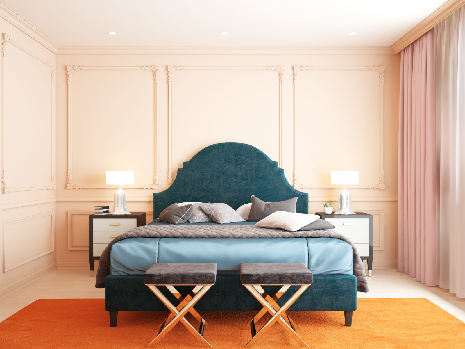 Оранжевая спальня