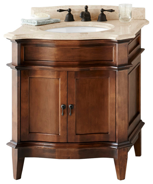 Ronbow Solerno Solid Wood 30" Vanity Set With Ceramic Sink Traditional Bathroom Vanities And
