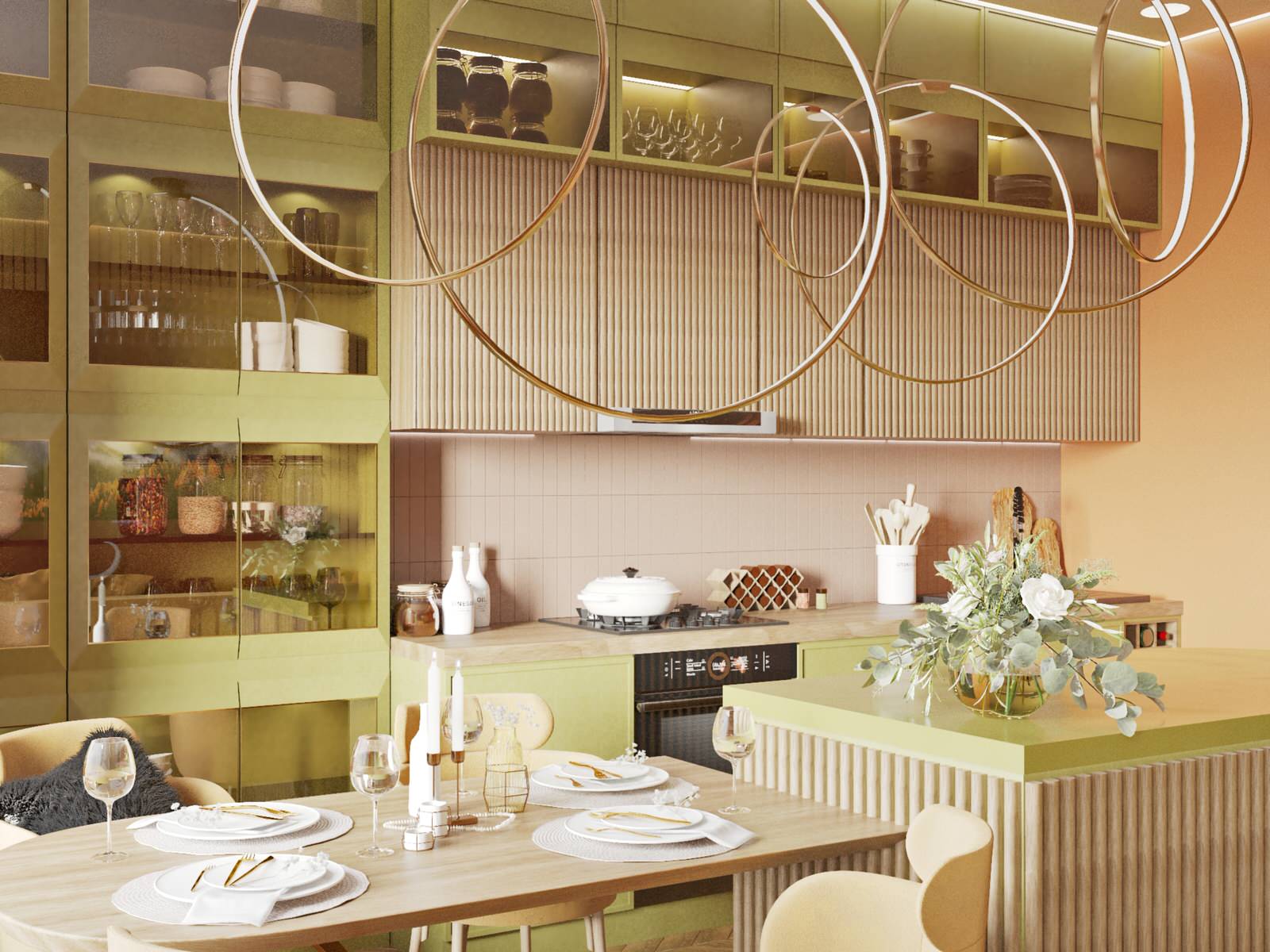 Современная кухня 30 м2