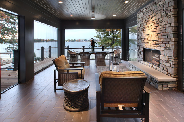 Hasserton - Transitional Prairie Style Lakefront modern-veranda