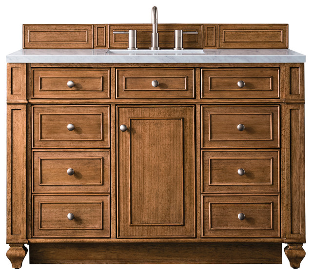 Bristol 48" Single Vanity, Saddle Brown Traditional Bathroom