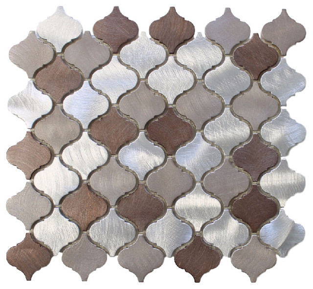Casablanca Brushed Aluminum Arabesque Mosaic Tile Chip Size 2 X2 Casablanca Brushed Aluminum Arabesque Mosaic Tile Chip Size 2 X2