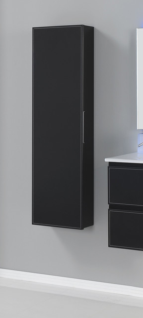 Macral Cuero 15 and 3/4 inches. Wall-mounted cabinet. Black caw leather.