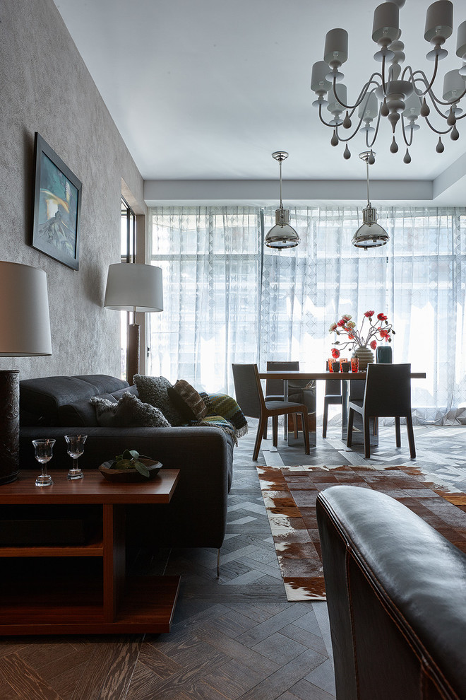 Уютная гостиная в стиле модерн