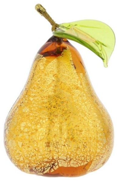 Glass Of Venice Murano Glass Pear Collectible Figurine For Kitchen Dining Room H