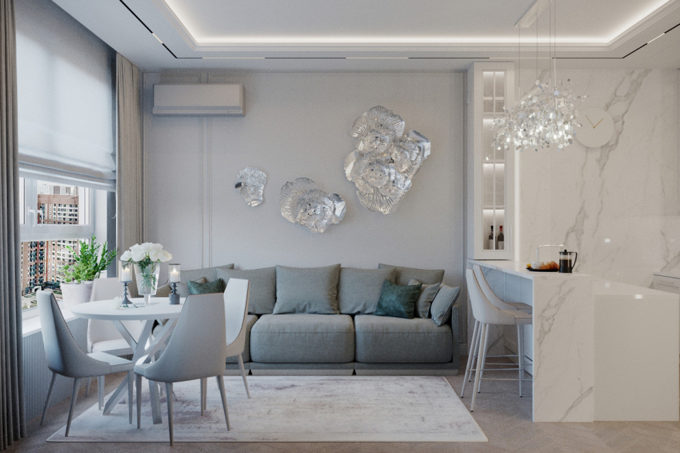 Дизайн проект квартиры в стиле легкая классика ЖК Сердце столицы