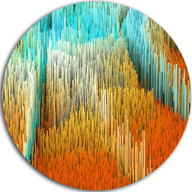 Macro Render Structure Yellow Orange, Art Disc Metal Wall Art, Disc of