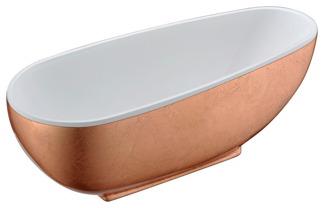 ANZZI Bishop 5.5 ft. Center Drain Freestanding Bathtub in ...