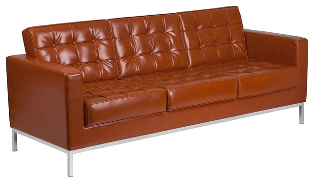 Hercules Lacey Series Contemporary Cognac Leather Sofa
