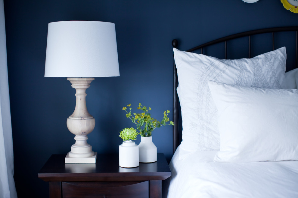 Example of a transitional bedroom design in Baltimore
