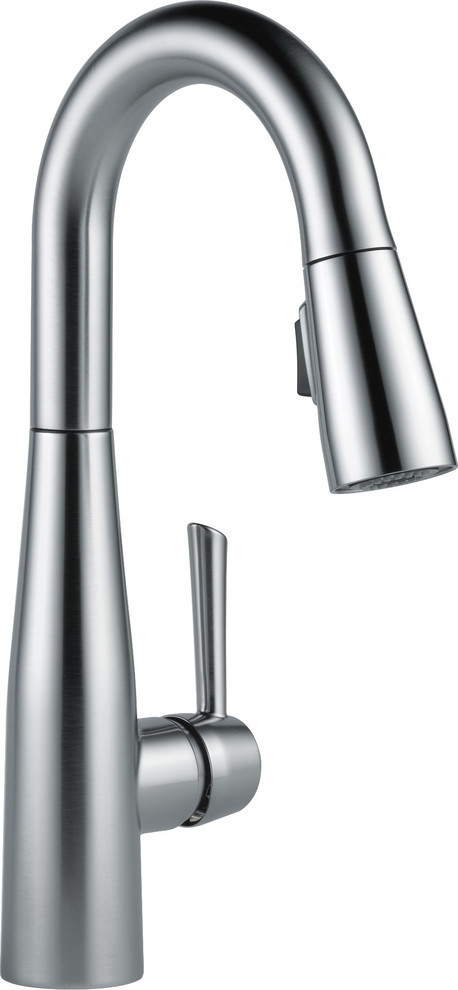 Delta Essa Single Handle Pull-Down Bar / Prep Faucet, Arctic Stainless