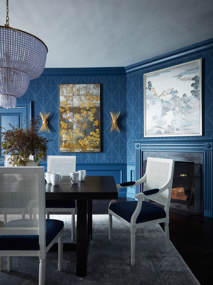Transitional dining room photo in New York