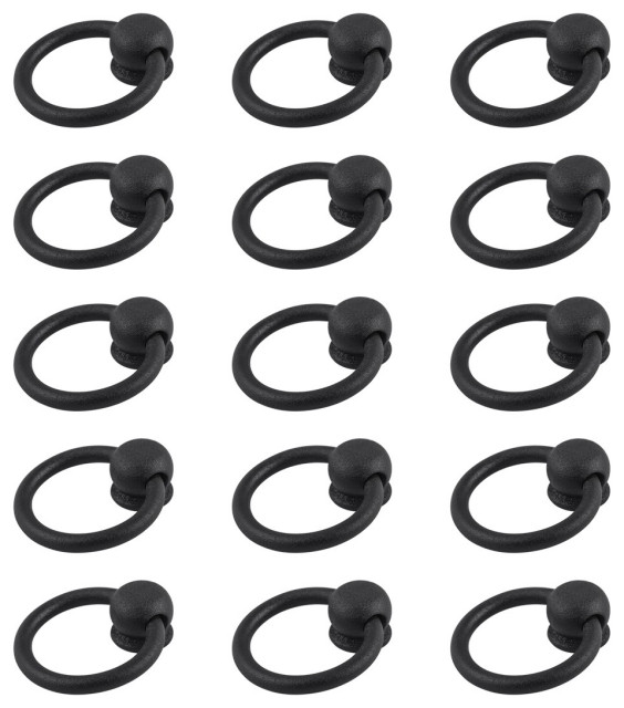Ring Pulls Mission Black Wrought Iron Pack of 15
