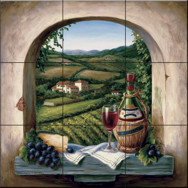 Tile Mural, Chianti Reverie by Barbara Felisky, 12.75