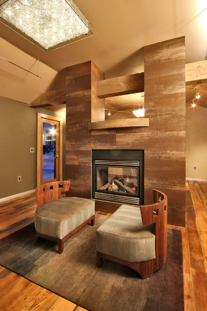 Mountain Transitional trendy-dagligstue