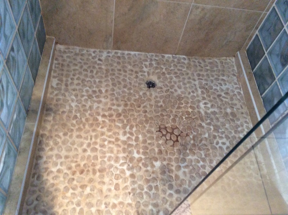 Shower floor pebbles